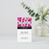 Kraftartistieke roze Abstracte meetkunde Visitekaartje (Staand voorkant)