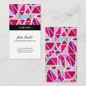 Kraftartistieke roze Abstracte meetkunde Visitekaartje (Voorkant / Achterkant)