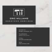 Kraftgereedschappen donkergrijs visitekaartje (Voorkant / Achterkant)