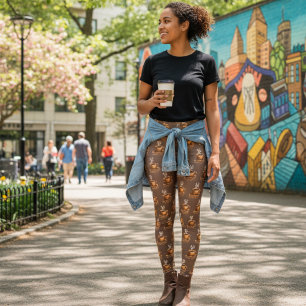 Kräftig gebrouwen - koffiekopjespatroon leggings