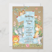 KraftJungle Big One Boys Birthday Invitation Kaart (Voorkant)