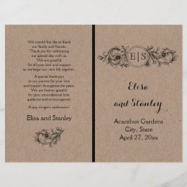 Kraftkarton  floreel lijst met initiaal