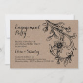 Kraftkartonnen flora bruiloft kaart (Voorkant)