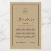 Kraftlabel Logo grijze rand ingrediënten lijst Wijn Etiket (Enkel label)