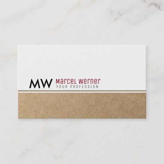 kraftmonogram voor bedrijven in de klasse white /  visitekaartje (Voorkant)