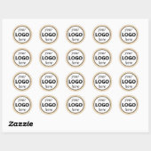 Kraftpapier Beige Uw Cirkel Logo Afbeelding Sticke Ronde Sticker (Vel)