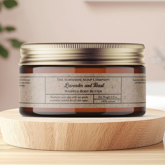 Kraftpapier body butter cosmetica pot 1" x 7.25"