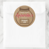 Kraftpapier Bruine Rode Jam Potdeksel Voedsetlabel Ronde Sticker (Tas)