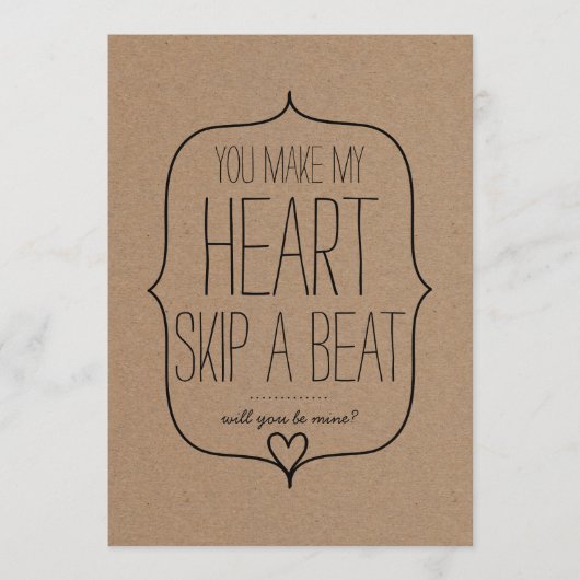 Kraftpapier Cute Hart Romantische Valentijnsdag Feestdagenkaart (Voorkant)