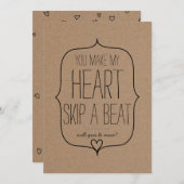 Kraftpapier Cute Hart Romantische Valentijnsdag Feestdagenkaart (Voorkant / Achterkant)