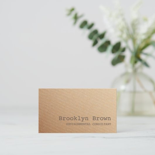 Kraftpapier-document Eenvoudige Rustieke Minimalis Visitekaartje (Staand voorkant)