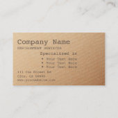 Kraftpapier-document Eenvoudige Rustieke Minimalis Visitekaartje (Achterkant)