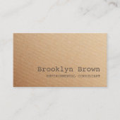 Kraftpapier-document Eenvoudige Rustieke Minimalis Visitekaartje (Voorkant)