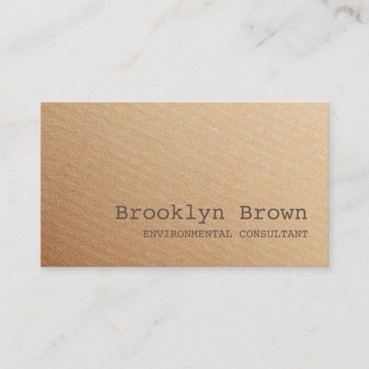 Kraftpapier-document Eenvoudige Rustieke Minimalis Visitekaartje (Voorkant)