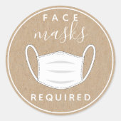 Kraftpapier-document Gezichtsmasker vereist etiket (Voorkant)