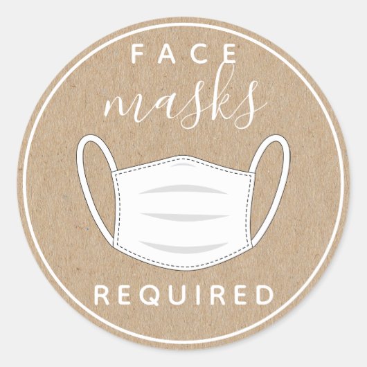 Kraftpapier-document Gezichtsmasker vereist etiket (Voorkant)