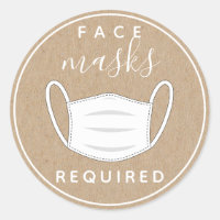 Kraftpapier-document Gezichtsmasker vereist etiket