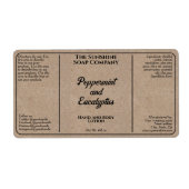 Kraftpapier-Document Stijl Cosmetiekfles Etiket (Voorkant)