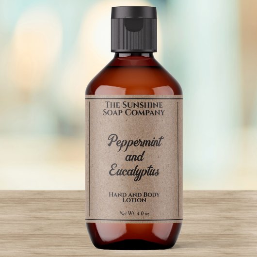 Kraftpapier-Document Stijl Cosmetiekfles Etiket