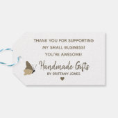 Kraftpapier Eenvoudige Duidelijke Handgemaakte Ges Cadeaulabel (Achterkant Horizontaal)