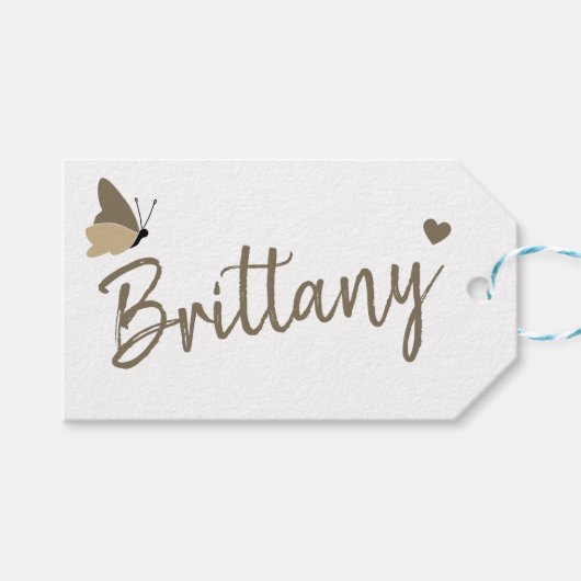 Kraftpapier Eenvoudige Duidelijke Handgemaakte Ges Cadeaulabel (Voorkant (Horizontaal))