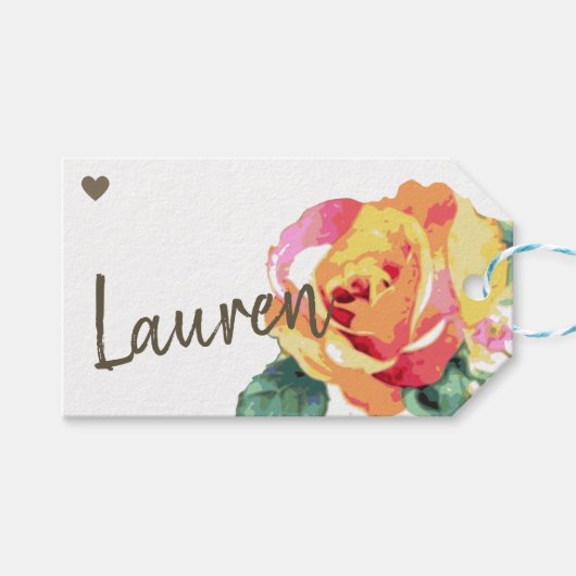 Kraftpapier Eenvoudige Duidelijke Handgemaakte Ges Cadeaulabel (Voorkant (Horizontaal))