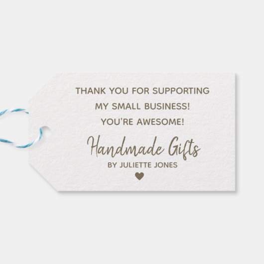 Kraftpapier Eenvoudige Duidelijke Handgemaakte Ges Cadeaulabel (Achterkant Horizontaal)