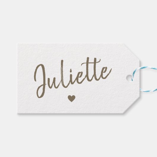 Kraftpapier Eenvoudige Duidelijke Handgemaakte Ges Cadeaulabel (Voorkant (Horizontaal))