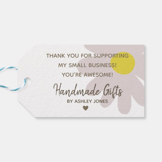 Kraftpapier Eenvoudige Duidelijke Handgemaakte Ges Cadeaulabel (Achterkant Horizontaal)