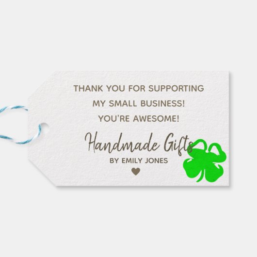 Kraftpapier Eenvoudige Duidelijke Handgemaakte Ges Cadeaulabel (Achterkant Horizontaal)