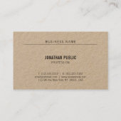 Kraftpapier Elegant Eenvoudig Modern Professioneel Visitekaartje (Achterkant)