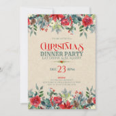 Kraftpapier en kerstbloemen, grens kaart (Voorkant)