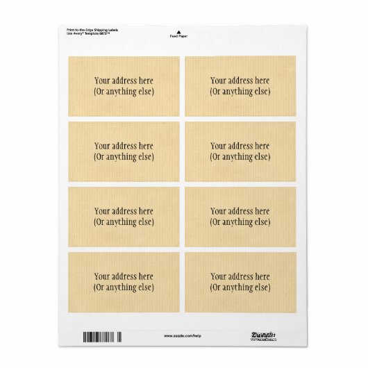 Kraftpapier Etiket (Full Sheet)