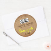  kraftpapier Geel kookkoekjeslabel Ronde Sticker (Envelop)