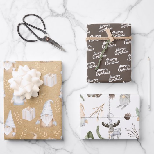 Kraftpapier | Gnome | Kerstmis Inpakpapier Vel (Voorkant)