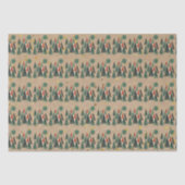 Kraftpapier Groene bomen Gouden sterren Weefselpap Tissuepapier (Voorkant)