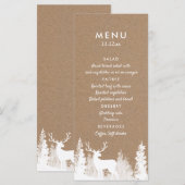 Kraftpapier herten kerst bruiloft menu (Voorkant / Achterkant)