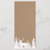 Kraftpapier herten Kerst bruiloftsmenu Menu (Achterkant)