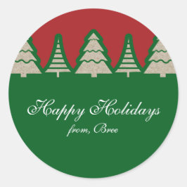 Kraftpapier Kerstboom Rustieke Kerst Stickers