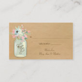 Kraftpapier kijken rustiek Mason Jar Modern Floral Plaatskaartje (Achterkant)
