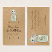 Kraftpapier kijken rustiek Mason Jar Modern Floral Visitekaartjes (Voorkant /achterkant)