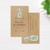Kraftpapier kijken rustiek Mason Jar Modern Floral Visitekaartjes (Bureau)