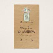 Kraftpapier kijken rustiek Mason Jar Modern Floral Visitekaartjes (Voorkant)