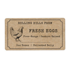 Kraftpapier Kippenboerderij Verse Eierdoos Label