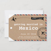 Kraftpapier Luchtpost Bagage Label Save the Dates Date (Achterkant)