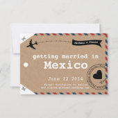 Kraftpapier luchtpost bagagelabel Save the Dates Save The Date (Achterkant)