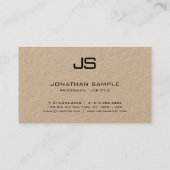 Kraftpapier Modern Professioneel Elegant Monogram Visitekaartje (Achterkant)