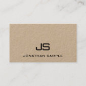 Kraftpapier Modern Professioneel Elegant Monogram Visitekaartje (Voorkant)