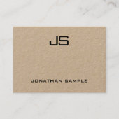 Kraftpapier Modern Professioneel Elegant Monogram Visitekaartje (Voorkant)