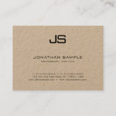 Kraftpapier Modern Professioneel Elegant Monogram Visitekaartje (Achterkant)